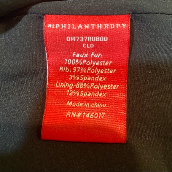 n:PHILANTHROPY IRIE SHERPA FAUX SHEARLING BOMBER SIZE LARGE - Picture 8 of 9